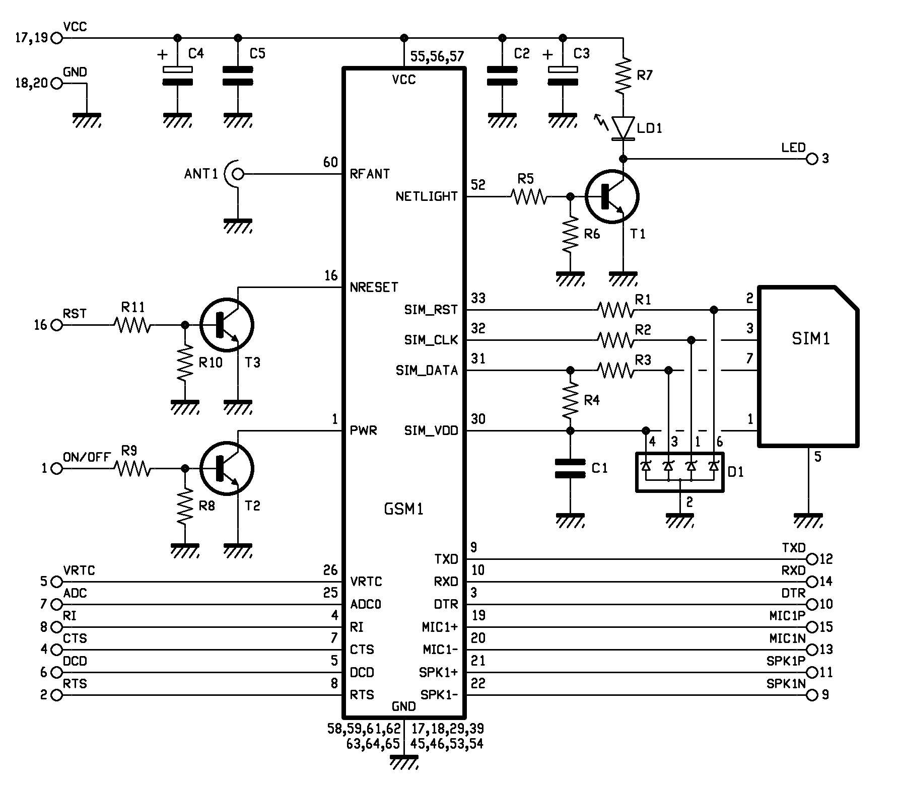 schematic diagram for gsm